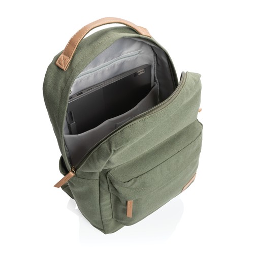 Impact AWARE™ 16 oz. recycled canvas laptop rugzak