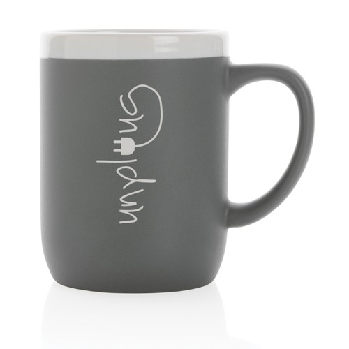 Ceramic mug with white rim 300ml Ceramic mug with white rim 300ml