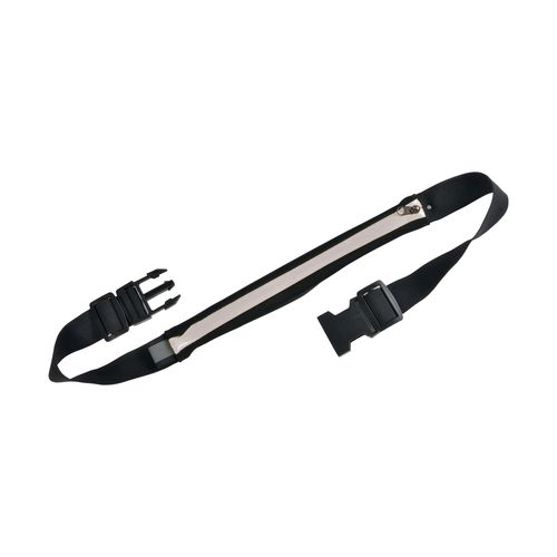 Slim, spandex 1-pocket waist bag with adjustable waist strap and clip closure