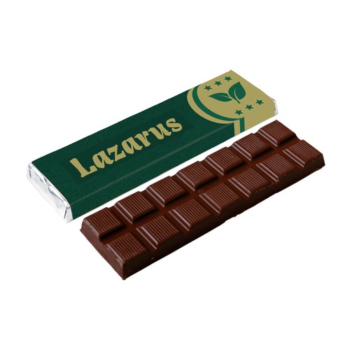 Milk chocolate bar with wrapper