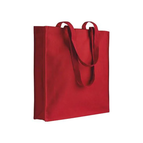 Bolsa de algodón de 180 g / m2 con asas largas y refuerzos Bolsa de algodón de 180 g / m2 con asas largas y refuerzos
