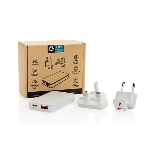 Chargeur plat 65W GAN avec connecteurs universels Fluxo RCS Chargeur plat 65W GAN avec connecteurs universels Fluxo RCS