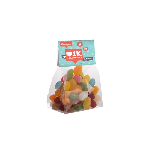 Blokzakje met kopkaartje en 100 gram snoep