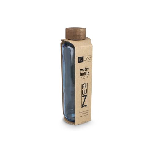 Bouteille d'eau en verre recyclé InSideOut ReuuZ avec bouchon en bois 650 ml Bouteille d'eau en verre recyclé InSideOut ReuuZ avec bouchon en bois 650 ml