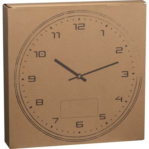 Wall clock with silver frame and click system Wall clock with silver frame and click system