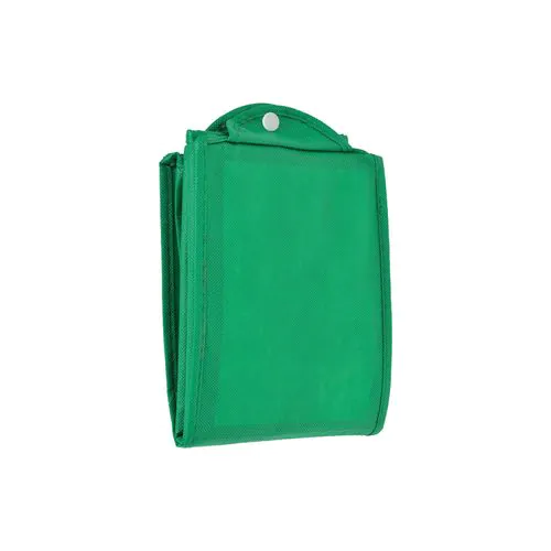 Stitched 80 g/m2 non-woven fabric foldable shopping bag with gusset and short handles