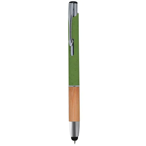 PENNA A SFERA CON TOUCH SCREEN IN PAGLIA DI GRANO+ABS, BAMBÙ E METALLO PENNA A SFERA CON TOUCH SCREEN IN PAGLIA DI GRANO+ABS, BAMBÙ E METALLO