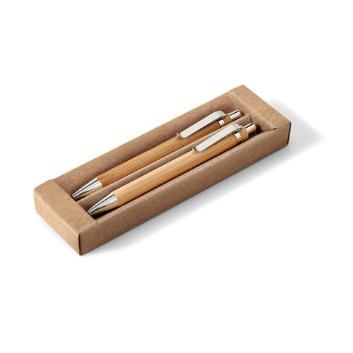 GREENY. Ball pen and mechanical pencil set in bamboo GREENY. Ball pen and mechanical pencil set in bamboo