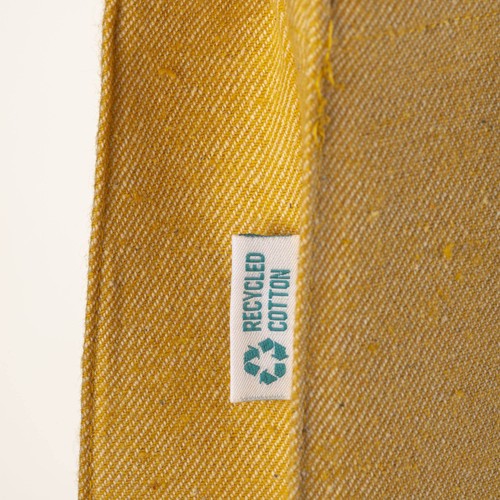 Shopper in cotone riciclato 280 g/m2, manici lunghi e soffietto