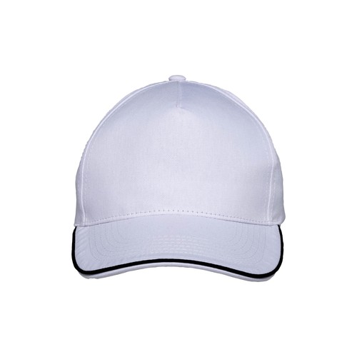 Cotton 5-panel baseball cap, contrasting sandwich visor Velcro closure