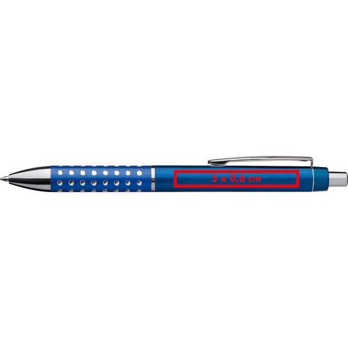 Plastic ball pen with sparkling dot grip zone