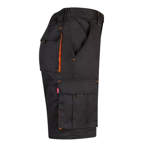 VL HEMERA. Bermuda bicolore elasticizzati con diverse tasche (240g/m²), in cotone (46%), EME (38%) e poliestere (16%)