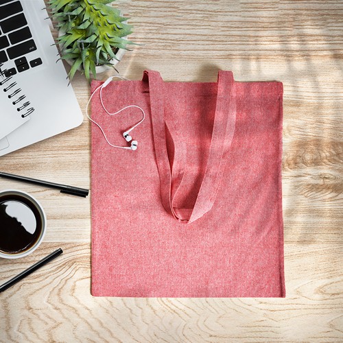100% RECYCLED COTTON (150 gr/m²) SHOPPING BAG WITH GUSSET