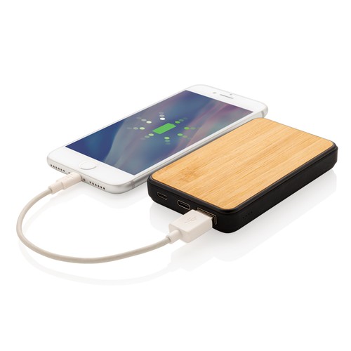 Batterie de secours 5000mAh en plastique recyclé et RCS Batterie de secours 5000mAh en plastique recyclé et RCS
