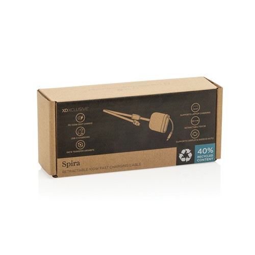 Câble rétractable à chargement rapide 100W Spira RCS Câble rétractable à chargement rapide 100W Spira RCS