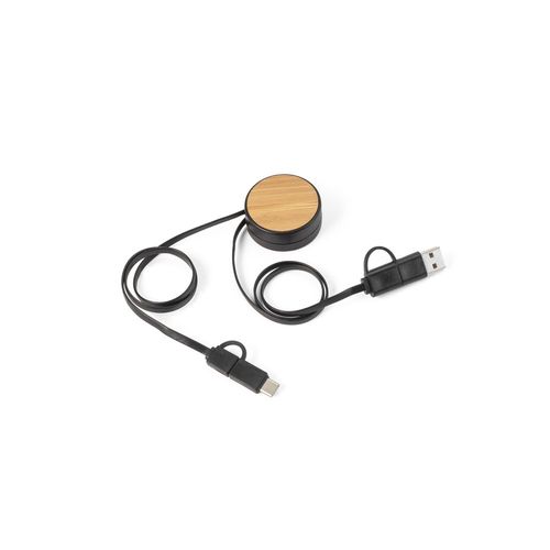 RUBINS. 6-in-1 retractable USB cable in recycled ABS (100% rABS) and bamboo RUBINS. 6-in-1 retractable USB cable in recycled ABS (100% rABS) and bamboo