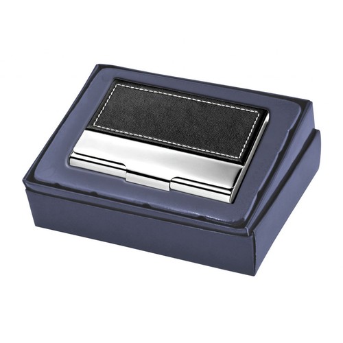 BUSINESS CARD CASE METAL - PU BLACK