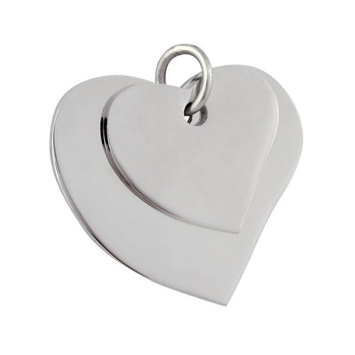 PENDANT STEEL TWO HEARTS
