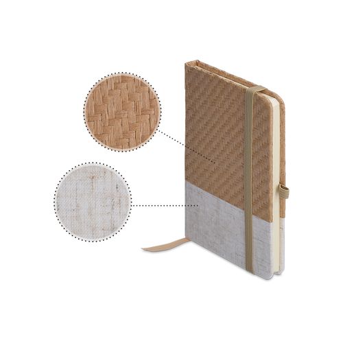 TASCHENNOTIZBUCH MIT DECKEL AUS BAUMWOLL- UND BAMBUSFASERN