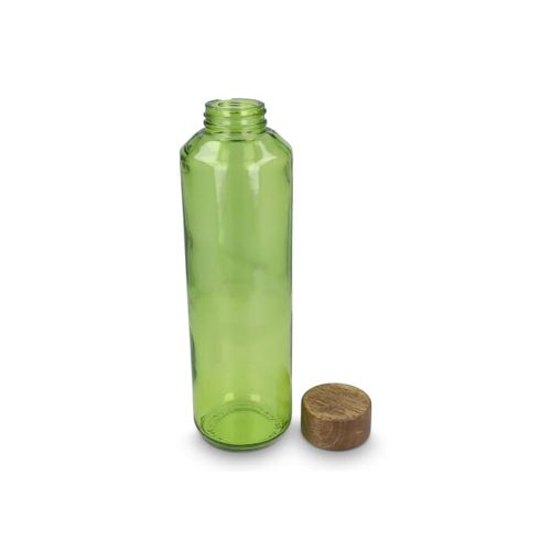 InSideOut Recycled Glass Waterbottle ReuuZ with wooden cap 650ml