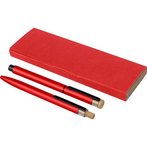 Recycled aluminium lacquered pen set Ilaria