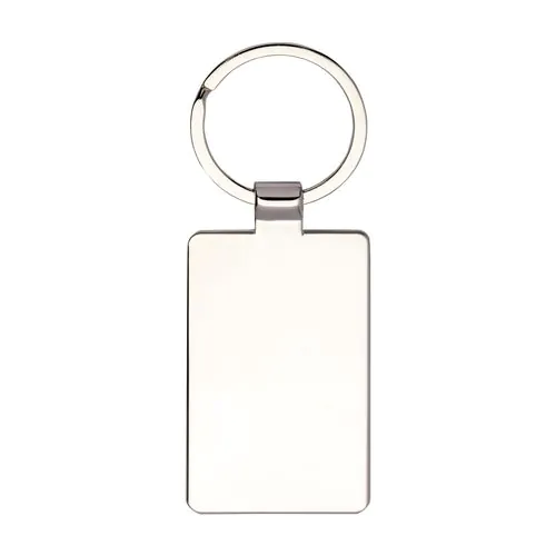 Porte-clés rectangulaire en métal avec façade en bambou Porte-clés rectangulaire en métal avec façade en bambou
