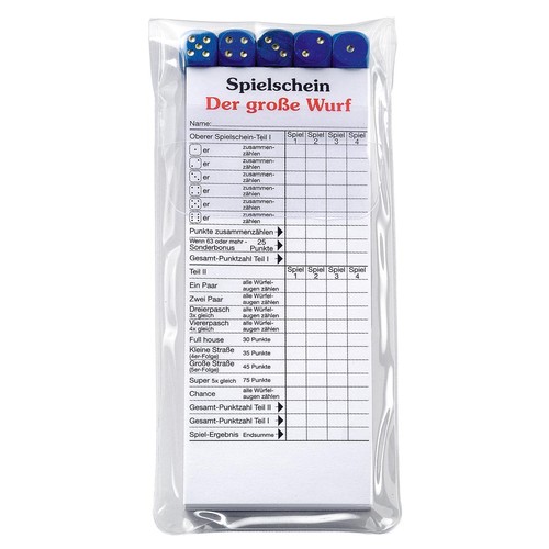 Dice game "The big throw" in case Dice game "The big throw" in case