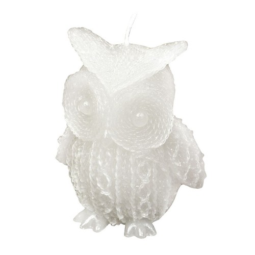 BOUGIE CHOUETTE BLANCHE AVEC GLITTER BOUGIE CHOUETTE BLANCHE AVEC GLITTER