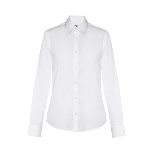 THC PARIS WOMEN WH. Camicia in popeline a maniche lunghe da donna. colore bianco