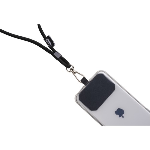 Cordon pour badge/téléphone portable en RPET avec étiquette à personnaliser