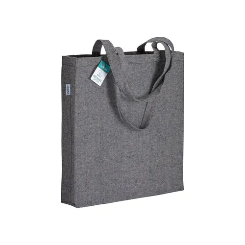 280g/m2 recycled cotton shopping bag, long handles and gussets 280g/m2 recycled cotton shopping bag, long handles and gussets