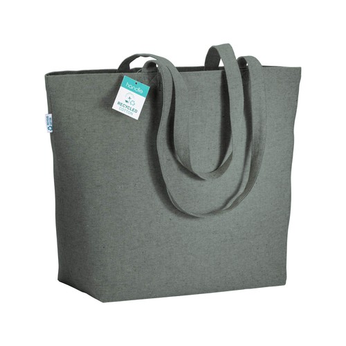 Tote-bag avec soufflet à la base en coton recyclé 280 g/m2, anses longues Tote-bag avec soufflet à la base en coton recyclé 280 g/m2, anses longues