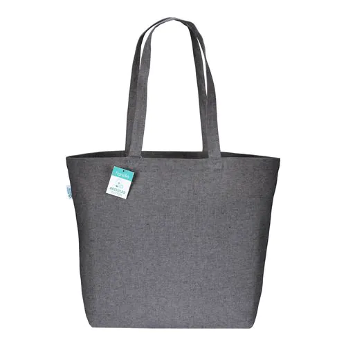 280g/m2 recycled cotton shopping bag, long handles and gusset 280g/m2 recycled cotton shopping bag, long handles and gusset