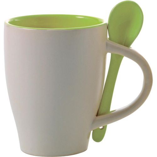 Ceramic mug with spoon Eduardo Ceramic mug with spoon Eduardo