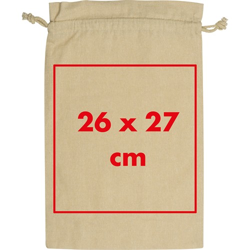 Large drawstring bag made from recycled cotton Large drawstring bag made from recycled cotton