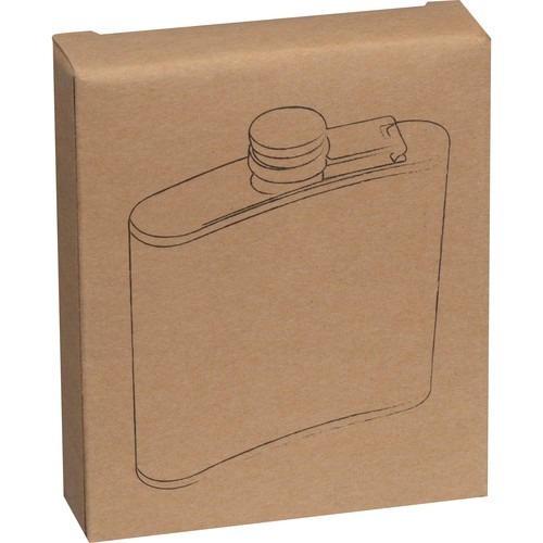 Hip flask with bamboo cover