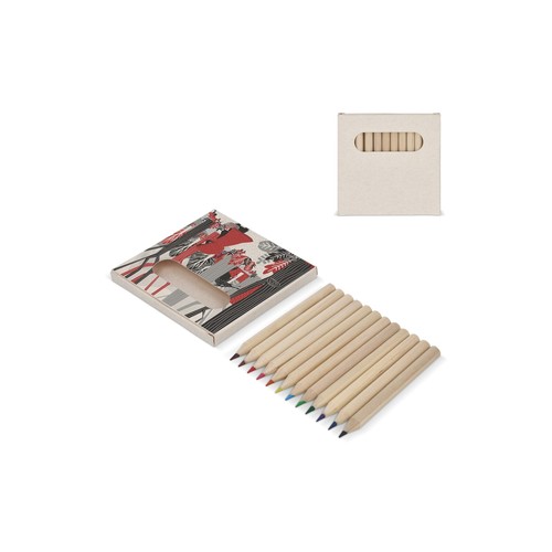 12 colouring pencils in recycled milkcarton box 12 colouring pencils in recycled milkcarton box