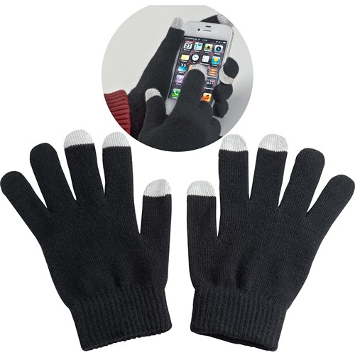 Acrylic gloves with touch tops on two fingers