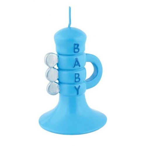 BOUGIE "TROMPETTE" BÉBÉ AZUR H75 MM