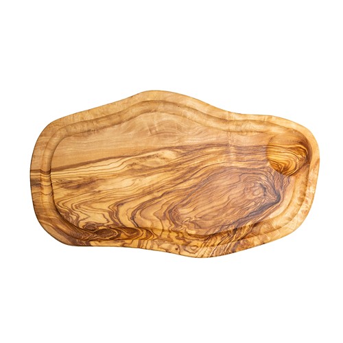 Planche ovale en bois d’olivier avec rigole env. 35x15 cm Planche ovale en bois d’olivier avec rigole env. 35x15 cm