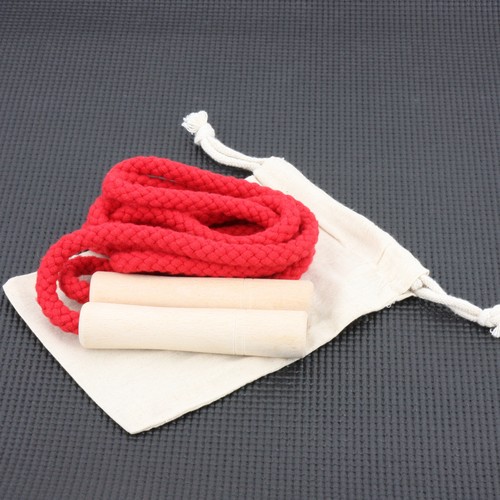 Skipping rope with handles - cotton in special colors