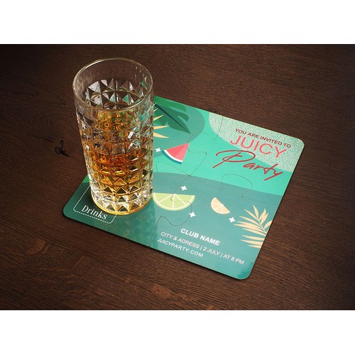 4er Set PUZZLE Glasuntersetzer