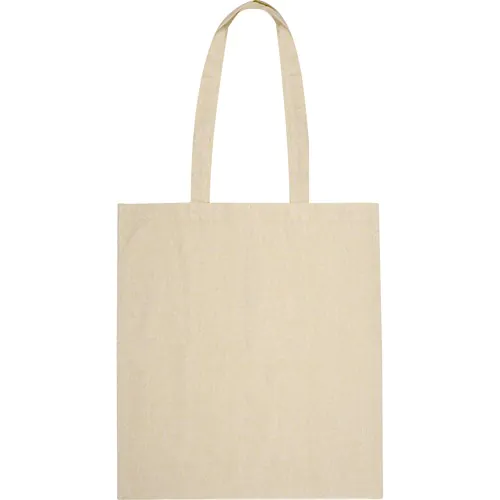 Borsa in cotone riciclato con manici lunghi Borsa in cotone riciclato con manici lunghi