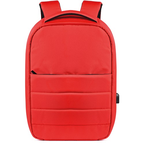 300D RPET ANTI-THEFT RPET RUCKSACK WITH USB CHARGE PORT