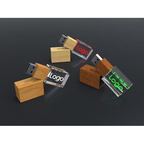 USB CRYSTAL 3D wood, (4GB) USB CRYSTAL 3D wood, (4GB)