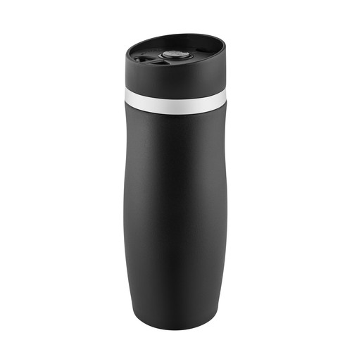 Metmaxx® thermo mug "CremaExtensaNero" black/ring blue Metmaxx® thermo mug "CremaExtensaNero" black/ring blue