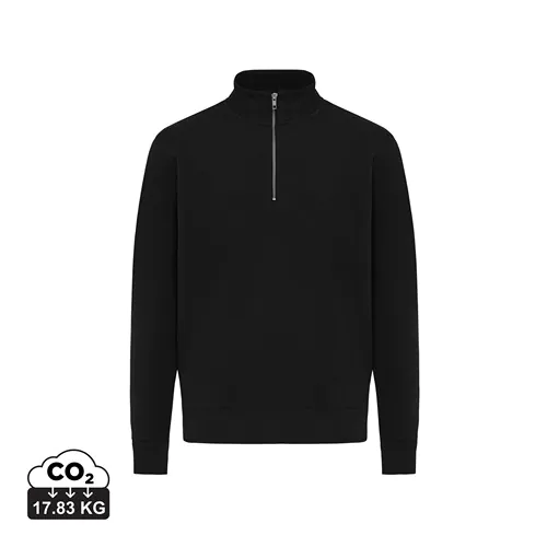 Sweater IQONIQ à col montant zippé en coton recyclé Elgon