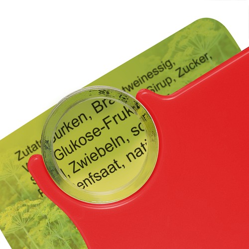 Chip holder with 1€ chip and magnifier