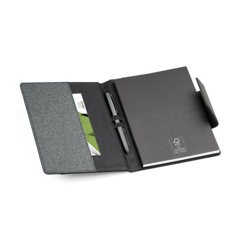 RUSSEL. PU and polyester fabric cover with A5 notebook with plain pages RUSSEL. PU and polyester fabric cover with A5 notebook with plain pages