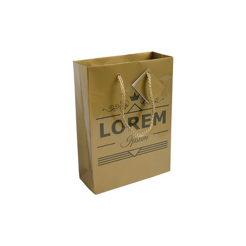157 g/m2 laminated paper shopping bag with gusset and bottom reinforcement, string handles 157 g/m2 laminated paper shopping bag with gusset and bottom reinforcement, string handles